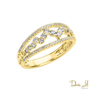 14 Karat Yellow Gold and Diamond (0.45ct) Cocktail Ring | Dream It Jewels 