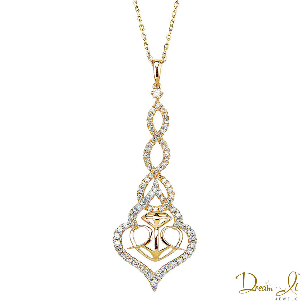 14 Karat Yellow Gold and Diamond (0.45ct) Pendant | Dream It Jewels 