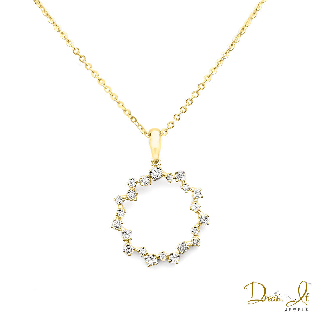 14 Karat Yellow Gold and Diamond(0.45ct) Snow Flake Pendant | Dream It Jewels 