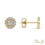 14 Karat Yellow Gold and Diamond (0.46ct) Cluster Earrings - Dream It Jewels