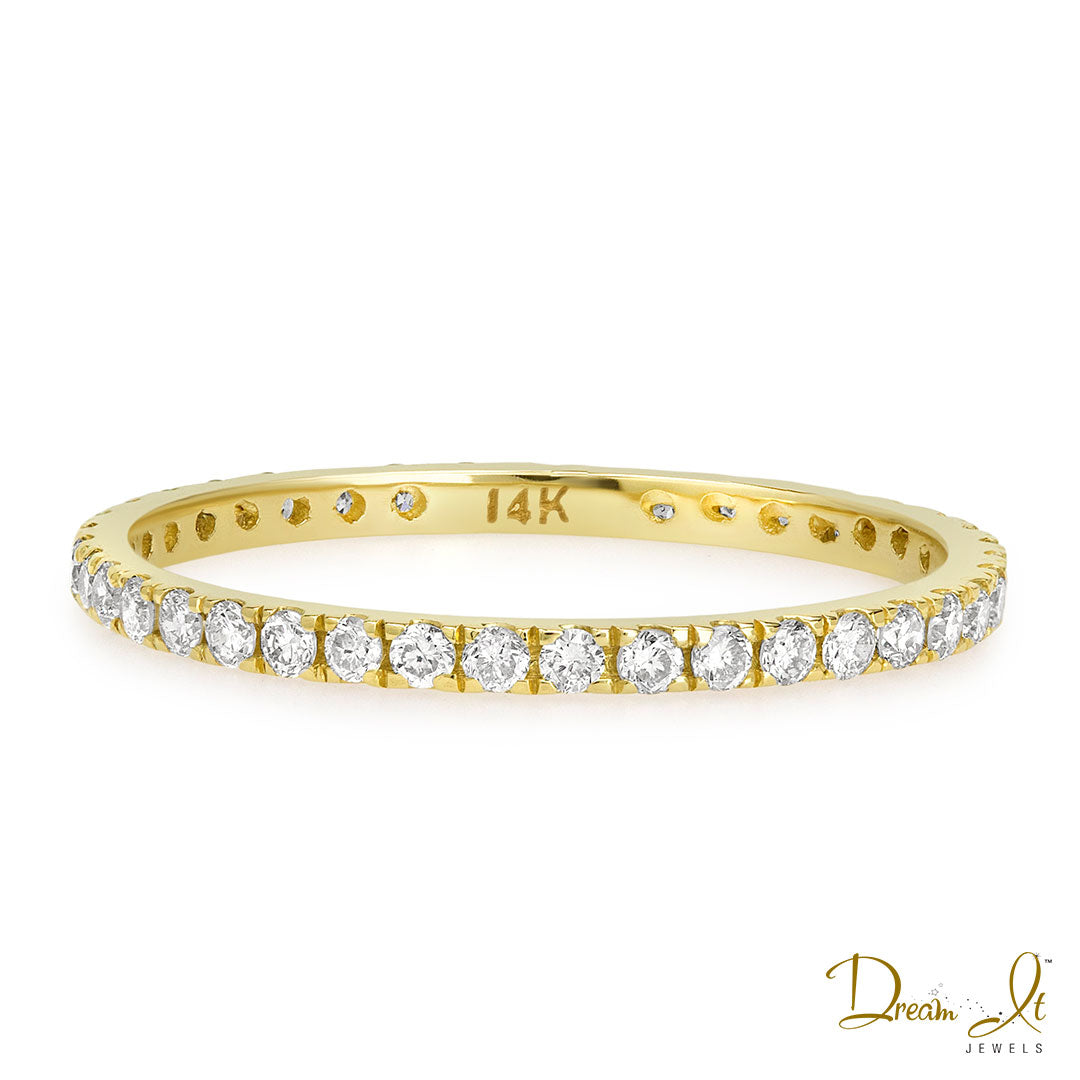 14 Karat Yellow Gold and Diamond (0.47ct) Stackable Ring | Dream It Jewels