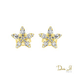 14 Karat Yellow Gold and Diamond (0.49ct) Star Shape Earrings | Dream It Jewels