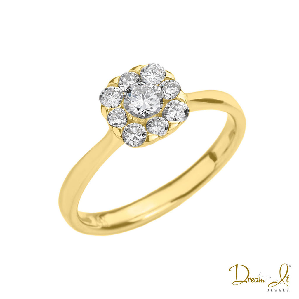 14 Karat Yellow Gold and Diamond (0.53ct) Promise Ring | Dream It Jewels 