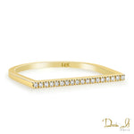 14 Karat Yellow Gold and Diamond (0.07ct) Stackable U Shape Ring | Dream It Jewels 