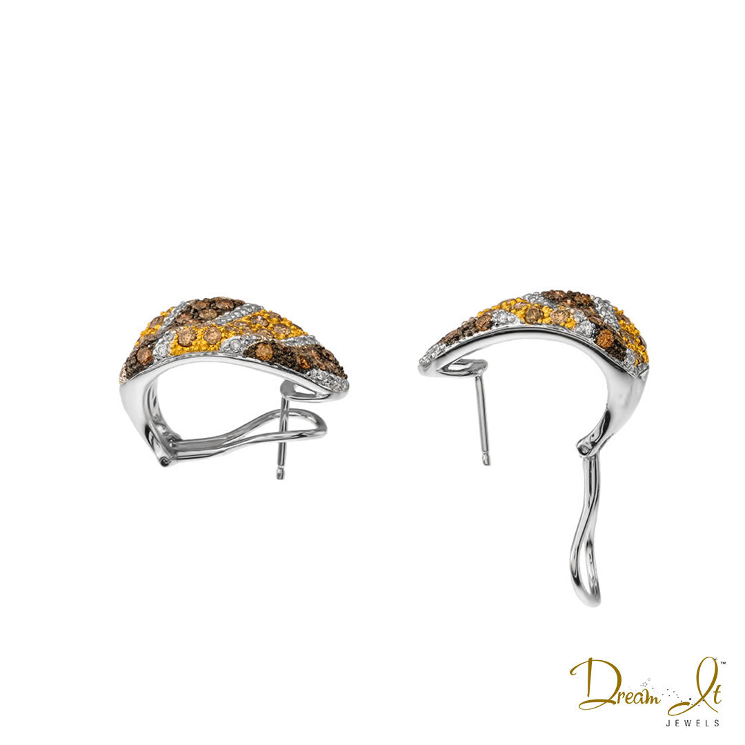 18 Karat Gold and Colored Diamond (3.15ct) Custom Design Earrings | Dream It Jewels