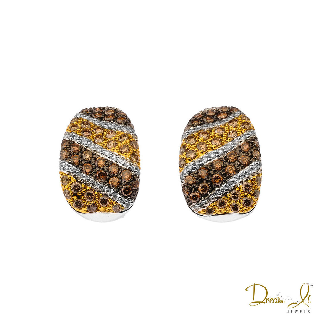 18 Karat Gold and Colored Diamond (3.15ct) Custom Design Earrings | Dream It Jewels