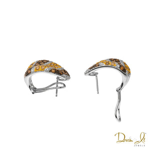 18 Karat Gold and Colored Diamond (3.15ct) Custom Design Earrings | Dream It Jewels