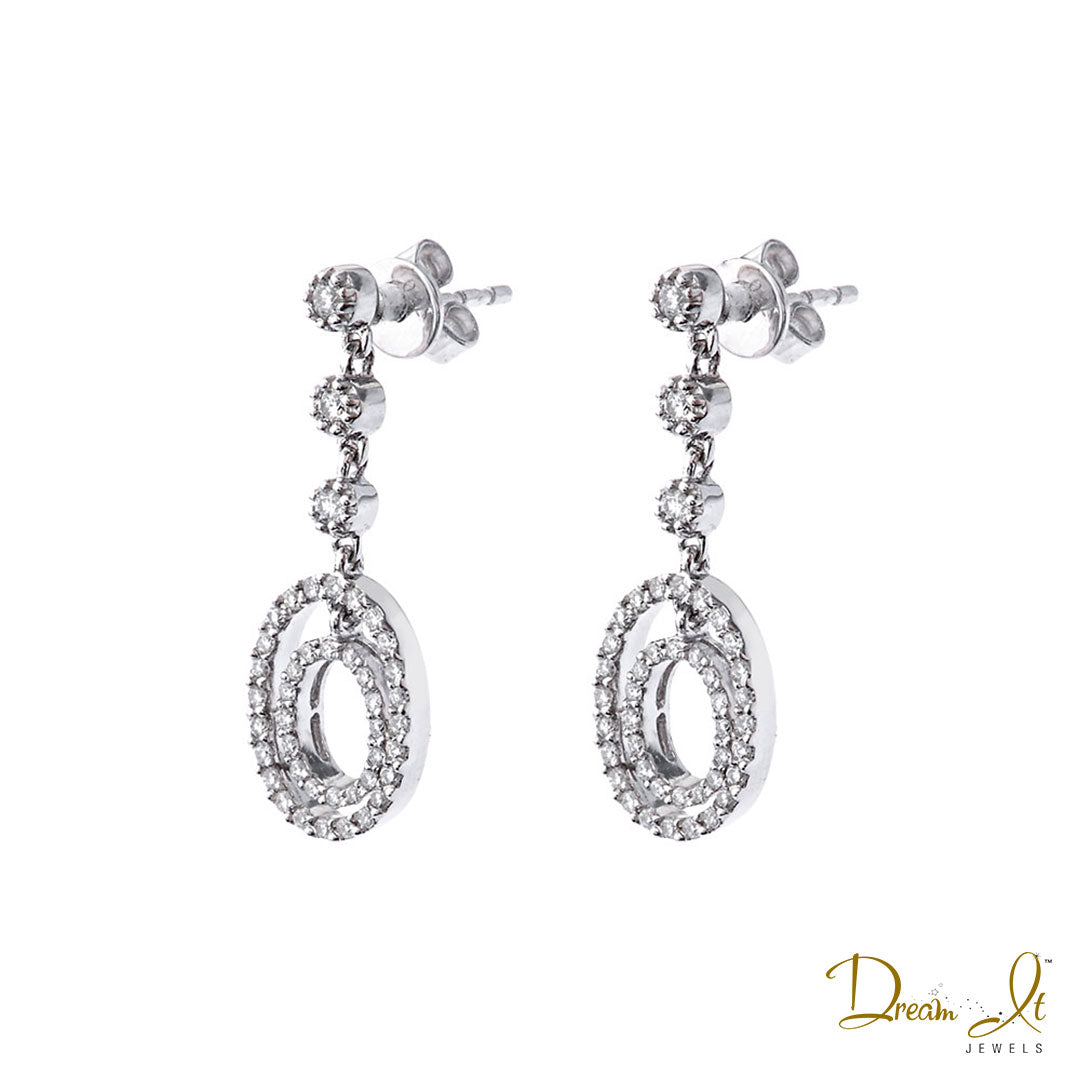 18 Karat Gold and Diamond (0.60ct) Custom Design Dangling Earrings | Dream It Jewels 