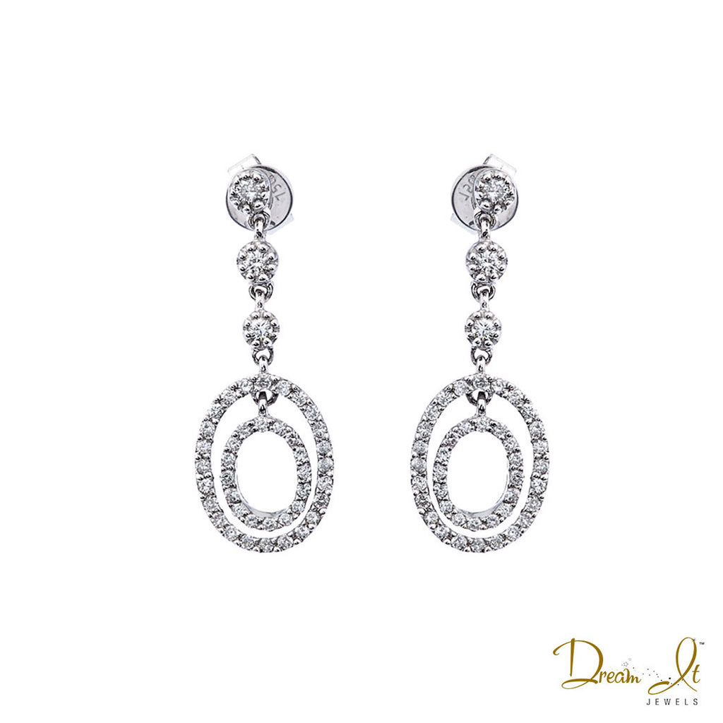 18 Karat Gold and Diamond (0.60ct) Custom Design Dangling Earrings | Dream It Jewels 