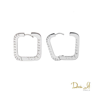 Diamond square cheap hoop earrings