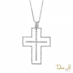 18 Karat Gold and Diamond (1.10ct) Custom Design 2 in 1 Cross Pendant | Dream It Jewels 