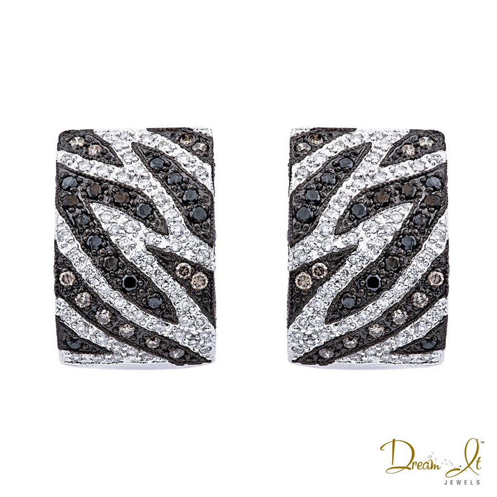 18 Karat Gold and Multi Color Diamond (2.00ct) Custom Design Earrings | Dream It Jewels 