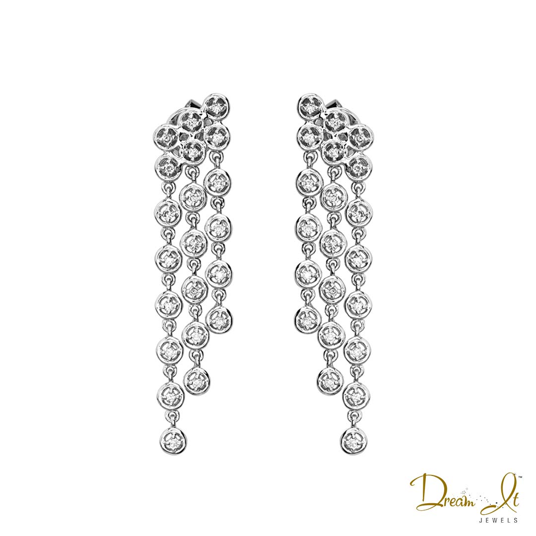 18 Karat Gold and Diamond (0.40ct) Dangling Earrings