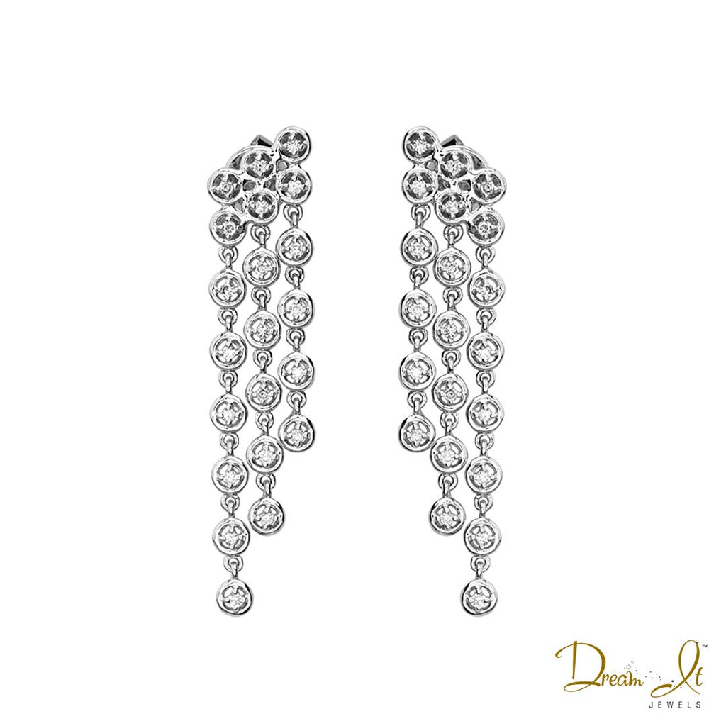 18 Karat Gold and Diamond (0.40ct) Dangling Earrings
