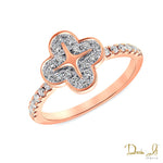 14 Karat Gold and Diamond (0.31ct) Clover Ring