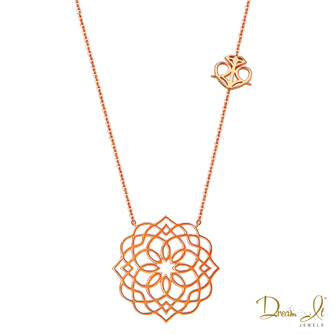 14 Karat Floral Design Rose Gold Necklace | Dream It Jewels 