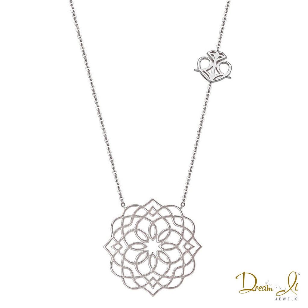 14 Karat Floral Design White Gold Necklace | Dream It Jewels 