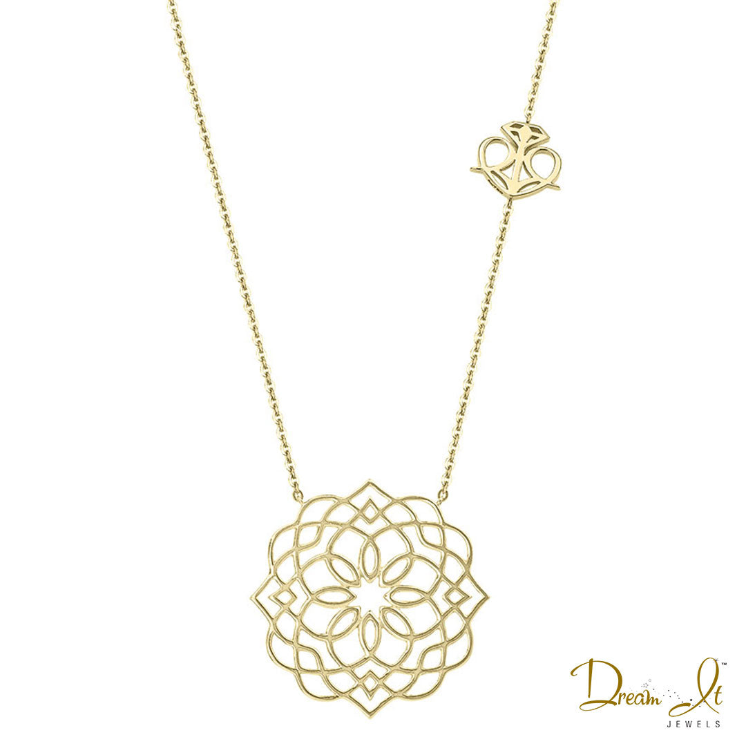 14 Karat Floral Design Yellow Gold Necklace | Dream It Jewels 