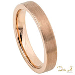 4mm Rose Gold Plated Brushed Tungsten Band | Dream It Jewels
