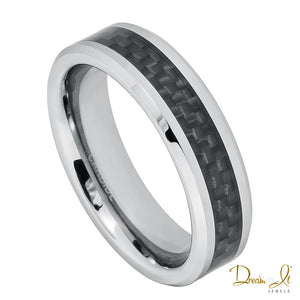 6mm Carbon Fiber Inlay Tungsten Band | Dream It Jewels