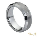 7mm Brushed Center and Vertical Grooved Tungsten Band | Dream It Jewels