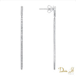 14 Karat Gold and Diamond (0.37ct) Vertical Dangling Earrings