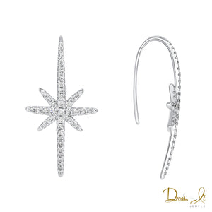 14 Karat Gold and Diamond (0.57ct) Starburst Earrings