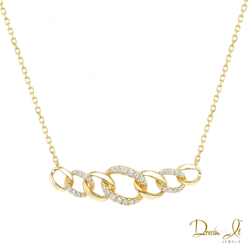 14 Karat Gold and Diamond (0.25ct) Link Necklace