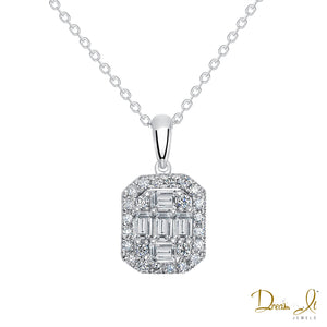 14 Karat Gold and Baguette Diamond (0.76ct) Pendant