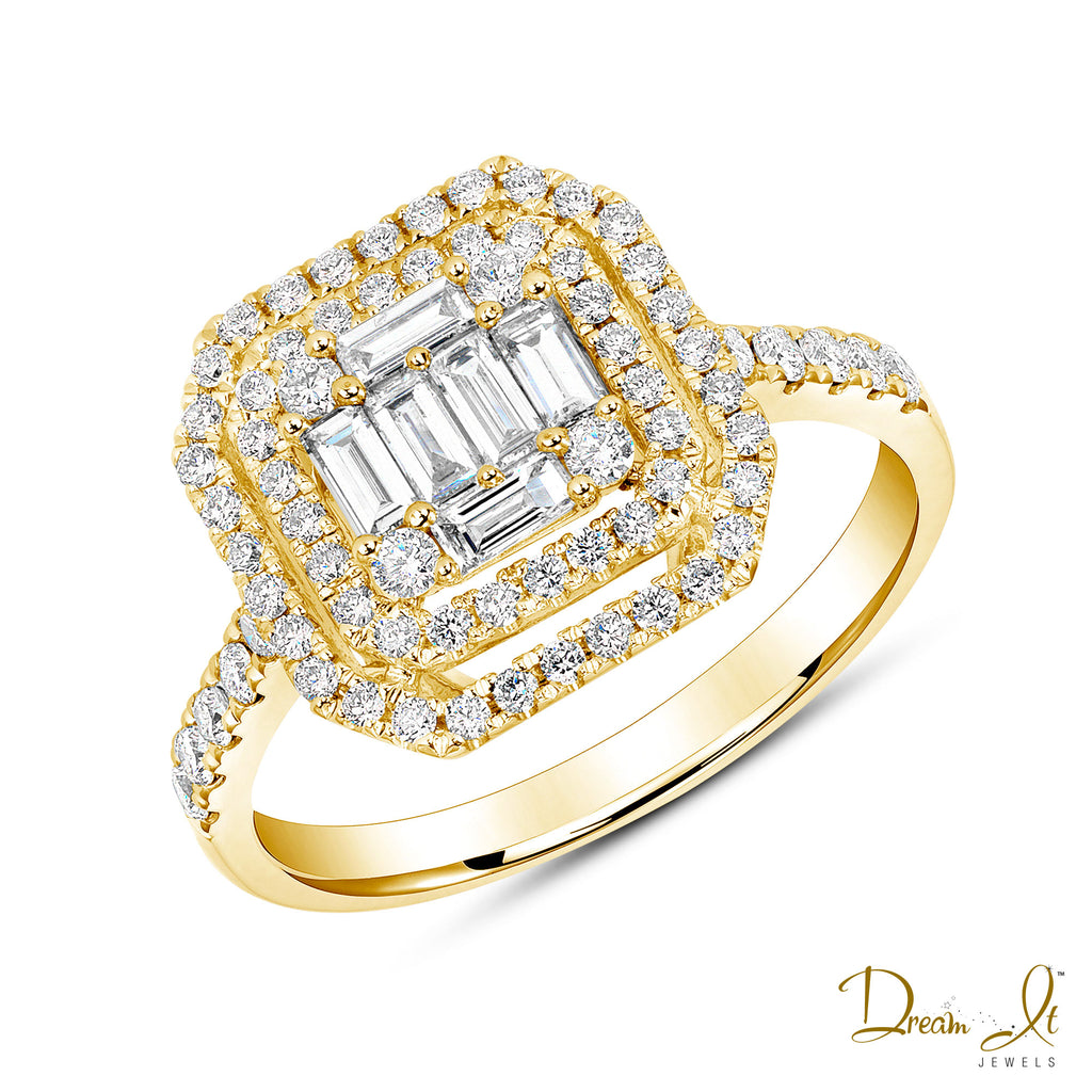 14 Karat Gold and Baguette Diamond (0.72ct) Ring