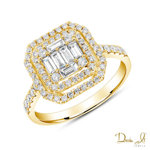 14 Karat Gold and Baguette Diamond (0.72ct) Ring