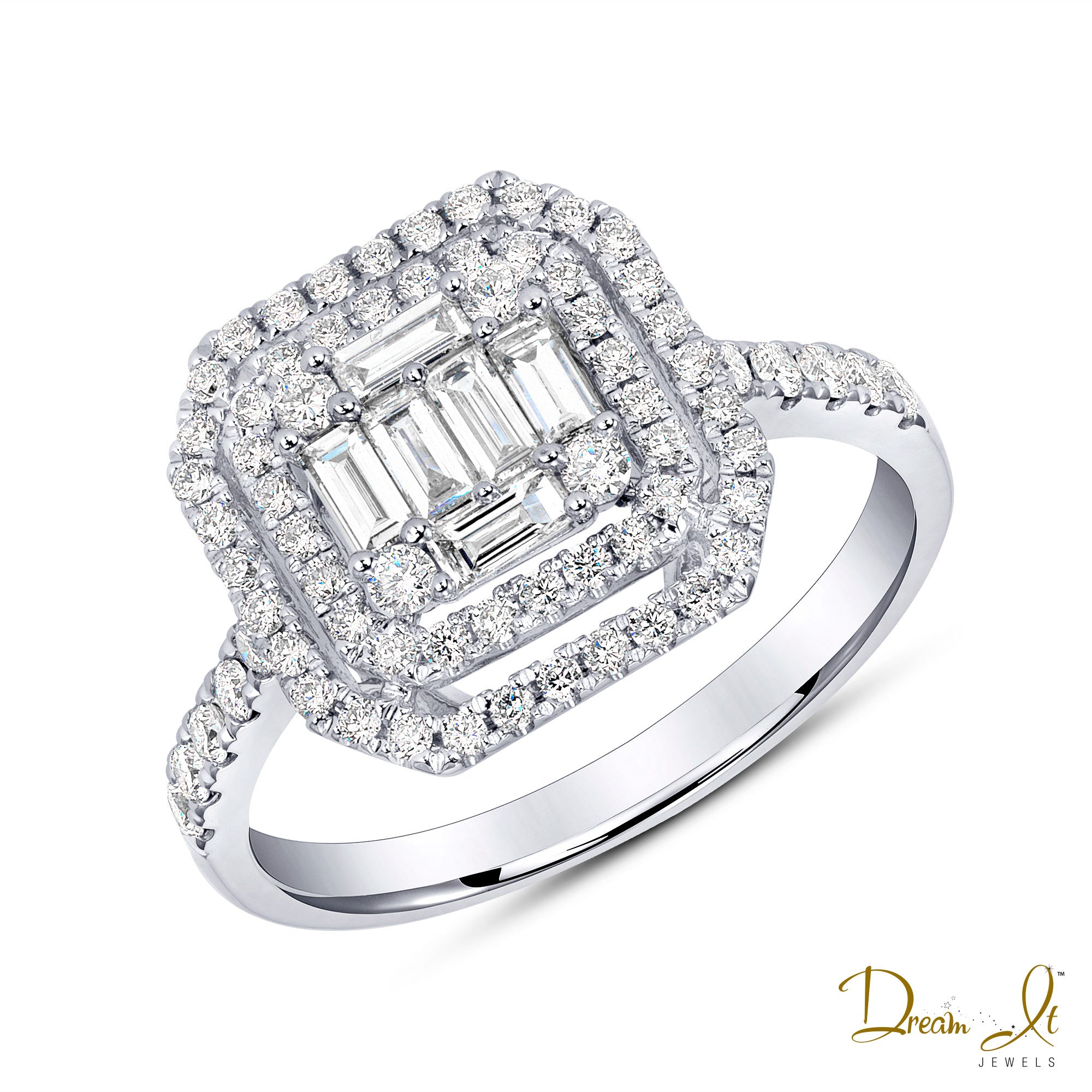 14 Karat Gold and Baguette Diamond (0.72ct) Ring