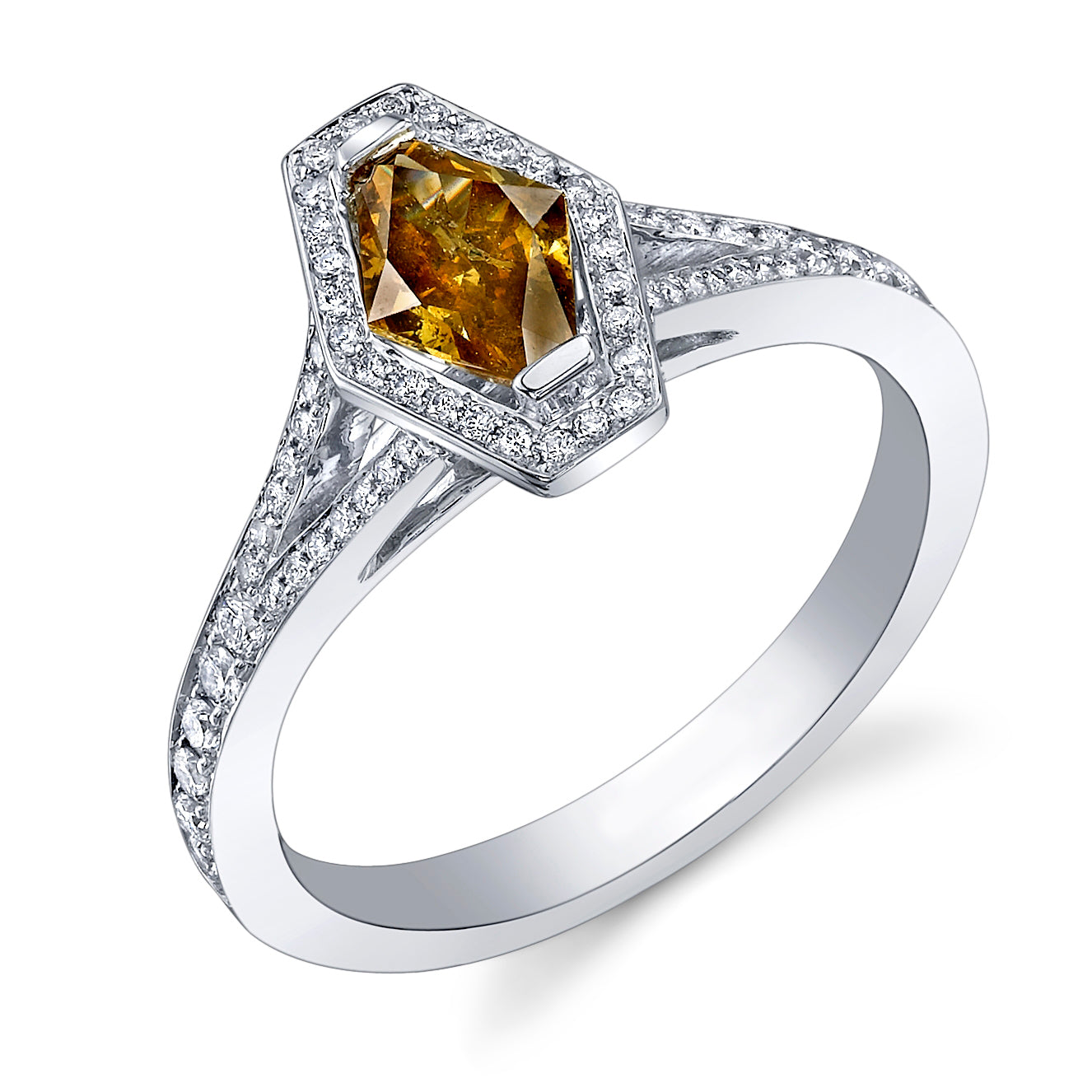 18 Karat Gold and Fancy Brown Diamond (0.91ct total) Solitaire Engagement Ring