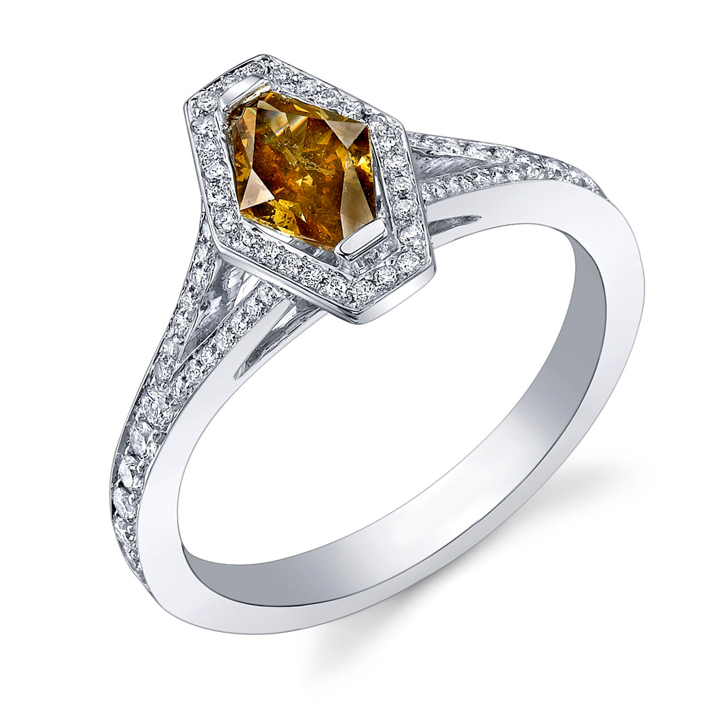 18 Karat Gold and Fancy Brown Diamond (0.91ct total) Solitaire Engagement Ring