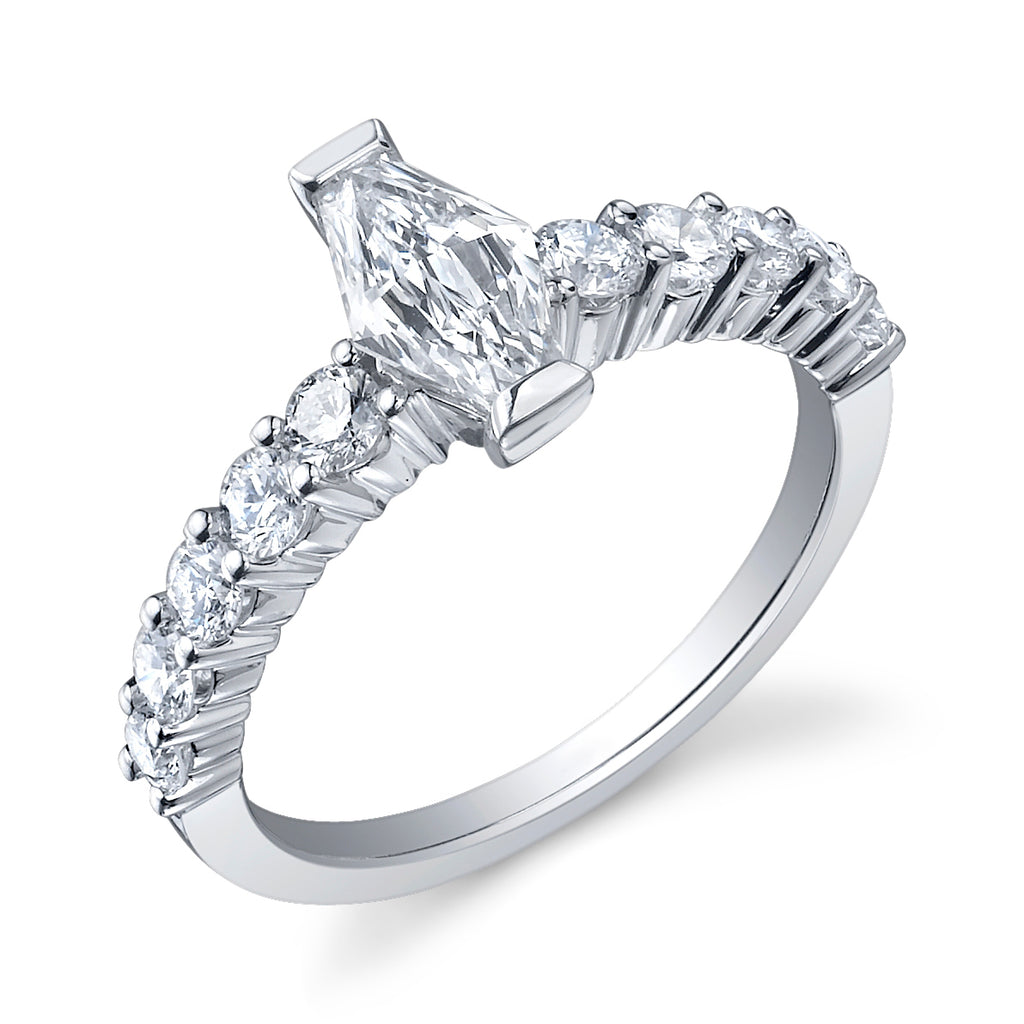 18 Karat Gold and Diamond (1.31ct total) Engagement Ring