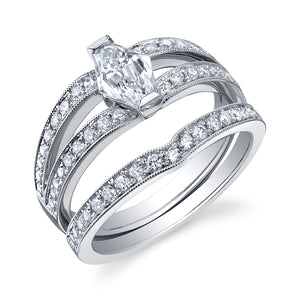 18 Karat Gold and Diamond (0.91ct total) Engagement Ring