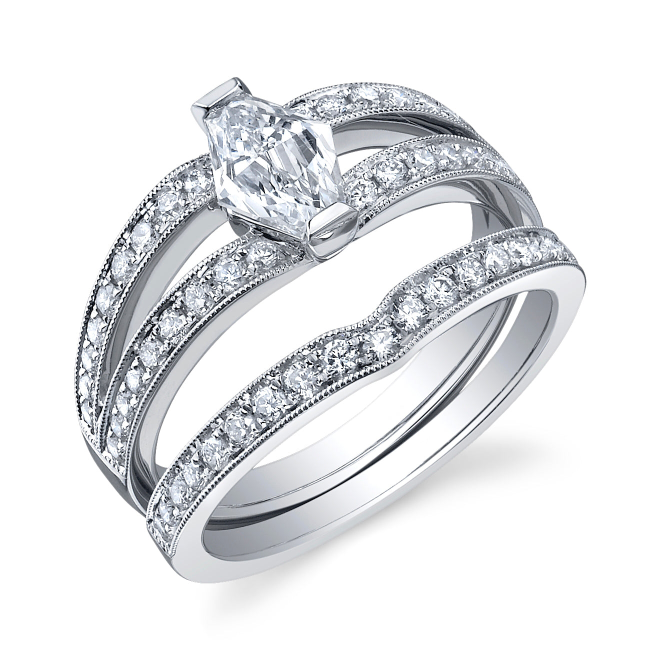 18 Karat Gold and Diamond (1.26ct total) Engagement Ring