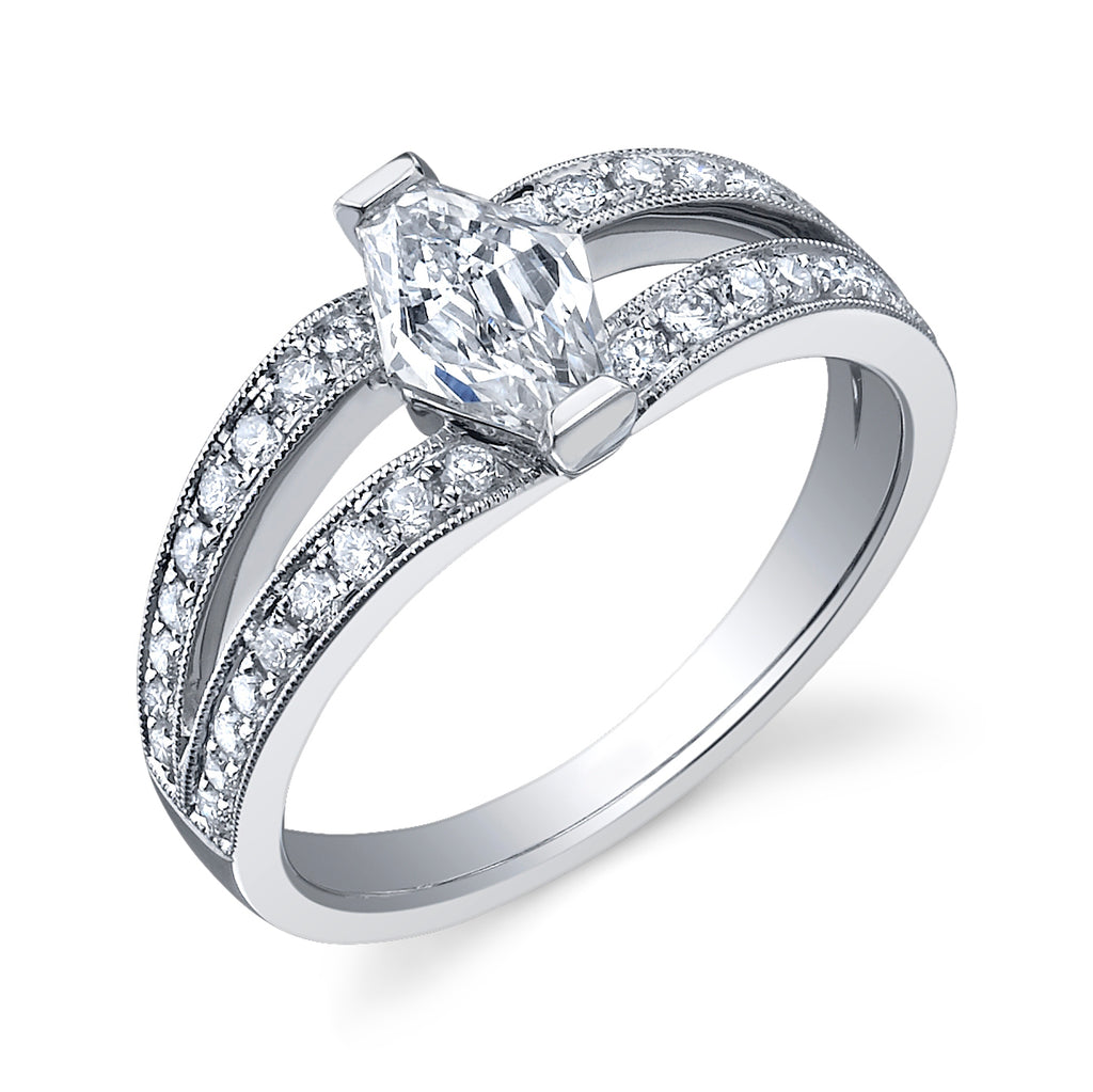 18 Karat Gold and Diamond (1.26ct total) Engagement Ring
