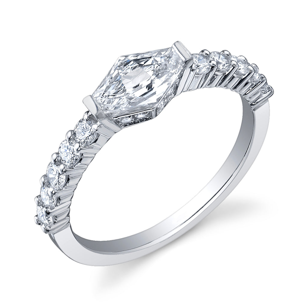 18 Karat Gold and Diamond (0.97ct total) Engagement Ring