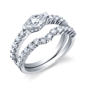 18 Karat Gold and Diamond (0.95ct total) Engagement Ring