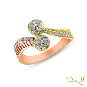 14 Karat Yellow/Rose Gold and Diamond (0.50ct) Bypass Ring | Dream It Jewels