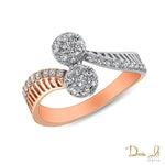 14 Karat White/Rose Gold and Diamond (0.50ct) Bypass Ring | Dream It Jewels