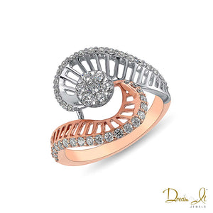 14 Karat White/Rose Gold and Diamond (0.68ct) Wrap Around Ring | Dream It Jewels